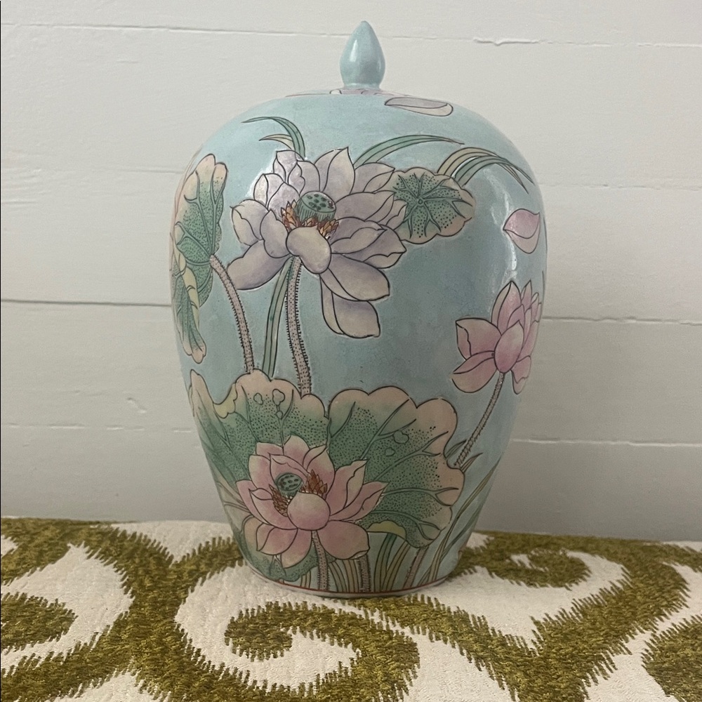 •VINTAGE CHINOISERIE CHIC GINGER JAR MAXIMALIST•